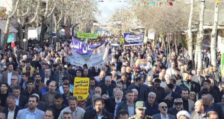 مراسم باشکوه راهپیمایی ۲۲ بهمن در شهرستان صحنه برگزار گردید