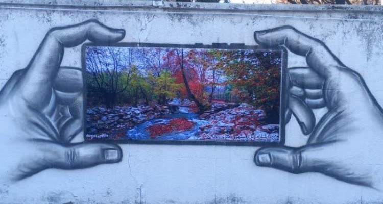 اجرای نقاشی دیواری در خیابان مولوی شهر صحنه