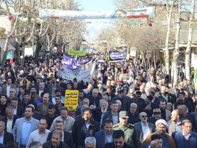 مراسم باشکوه راهپیمایی ۲۲ بهمن در شهرستان صحنه برگزار گردید