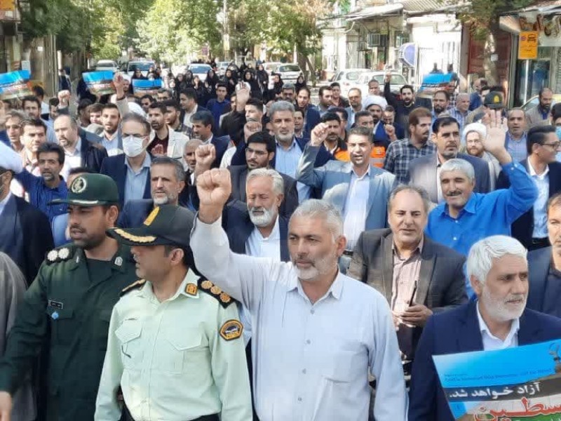 مردم شهرستان صحنه جنایت بیمارستان غزه حکوم کردند