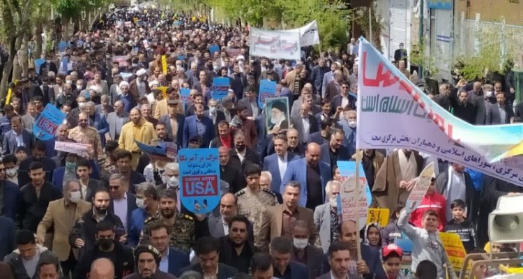 راهپیمایی روزجهانی قدس در صحنه برگزار شد