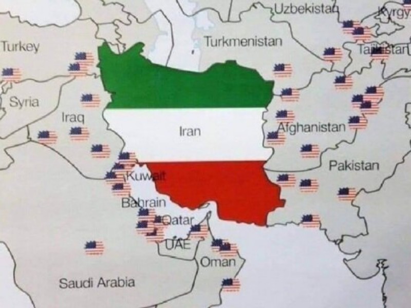 ایران اگر بزرگ و مقاوم نبود با ۴۰ پایگاه نظامی غربی احاطه نمی شد ایران اگر بزرگ و مقاوم نبود با ۴۰ پایگاه نظامی غربی احاطه نمی شد